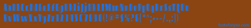Avond03 Font – Blue Fonts on Brown Background