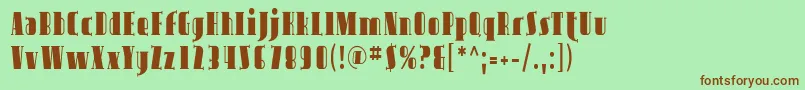 Avond03 Font – Brown Fonts on Green Background