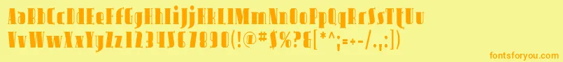 Avond03 Font – Orange Fonts on Yellow Background