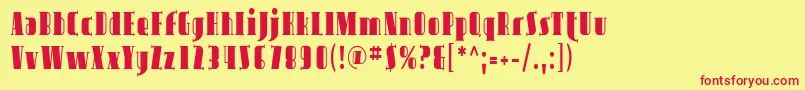 Avond03 Font – Red Fonts on Yellow Background