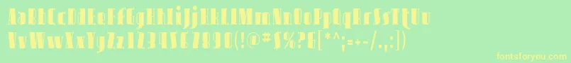 Avond03 Font – Yellow Fonts on Green Background