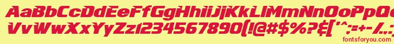 InfiniteJustice Font – Red Fonts on Yellow Background