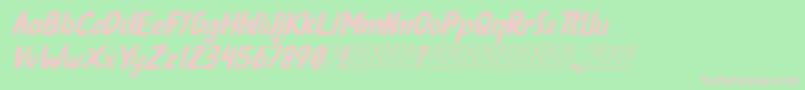 Oleander Cakes Italic-Schriftart – Rosa Schriften auf grünem Hintergrund