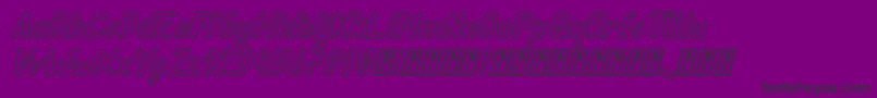 フォントOleander Cakes Outline Italic – 紫の背景に黒い文字