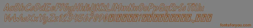 Шрифт Oleander Cakes Outline Italic – коричневые шрифты на сером фоне