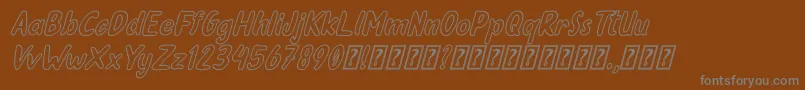 Oleander Cakes Outline Italic-fontti – harmaat kirjasimet ruskealla taustalla