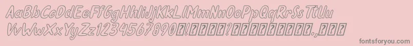 フォントOleander Cakes Outline Italic – ピンクの背景に灰色の文字