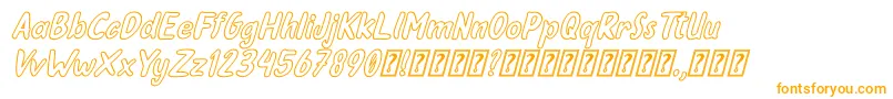 Oleander Cakes Outline Italic Font – Orange Fonts on White Background