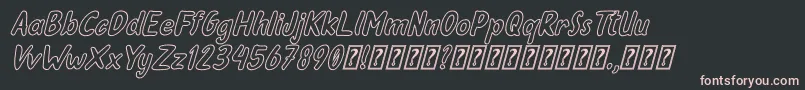 Oleander Cakes Outline Italic Font – Pink Fonts on Black Background