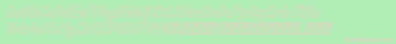 Шрифт Oleander Cakes Outline Italic – розовые шрифты на зелёном фоне