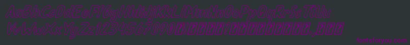 Oleander Cakes Outline Italic Font – Purple Fonts on Black Background