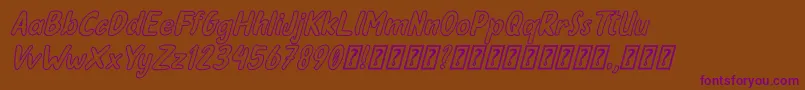 Oleander Cakes Outline Italic Font – Purple Fonts on Brown Background