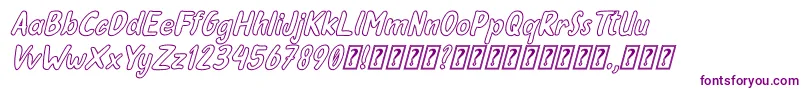 Шрифт Oleander Cakes Outline Italic – фиолетовые шрифты на белом фоне