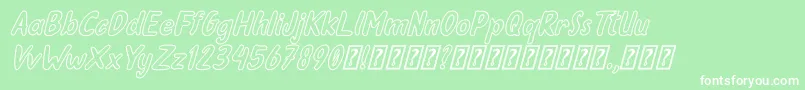 Oleander Cakes Outline Italic Font – White Fonts on Green Background