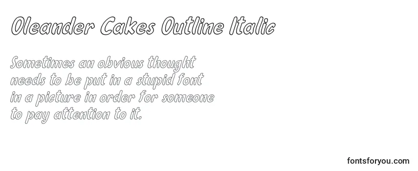 Oleander Cakes Outline Italic-fontti