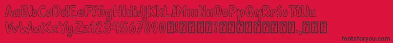 Oleander Cakes Outline Font – Black Fonts on Red Background