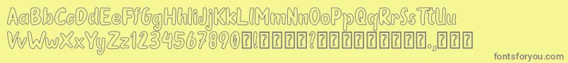 Oleander Cakes Outline Font – Gray Fonts on Yellow Background