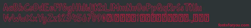 フォントOleander Cakes Outline – 黒い背景に赤い文字