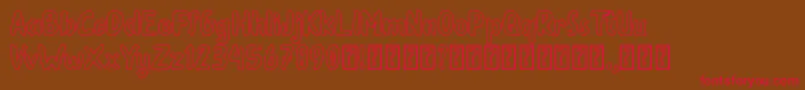 Oleander Cakes Outline Font – Red Fonts on Brown Background