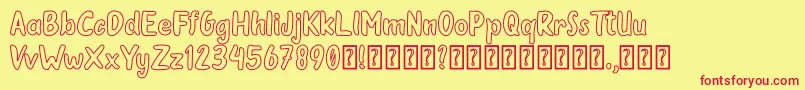 Oleander Cakes Outline Font – Red Fonts on Yellow Background