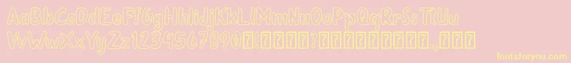 Oleander Cakes Outline Font – Yellow Fonts on Pink Background