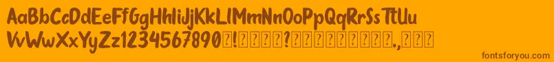 Oleander Cakes Font – Brown Fonts on Orange Background
