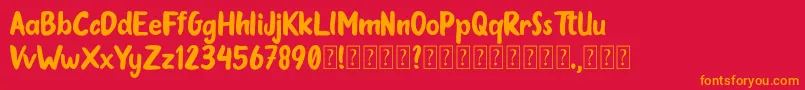 Oleander Cakes Font – Orange Fonts on Red Background