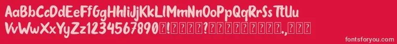 Oleander Cakes Font – Pink Fonts on Red Background