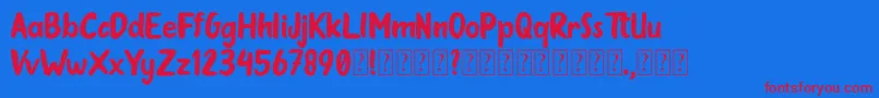 Oleander Cakes Font – Red Fonts on Blue Background