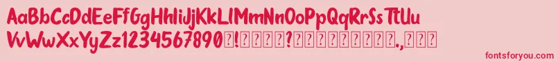 Oleander Cakes Font – Red Fonts on Pink Background