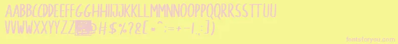 Olenber Demo Font – Pink Fonts on Yellow Background