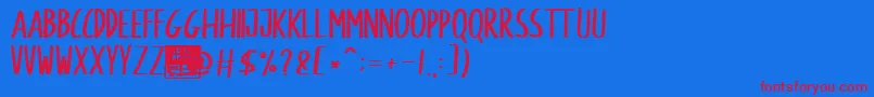 Olender Demo Font – Red Fonts on Blue Background