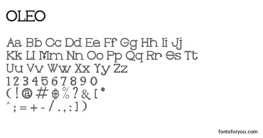Czcionka OLEO     (136006) – alfabet, cyfry, specjalne znaki