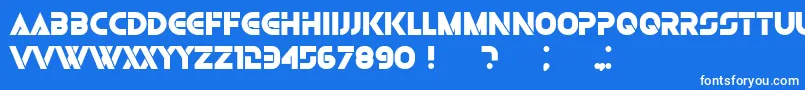 Czcionka Olga Black – białe czcionki na niebieskim tle