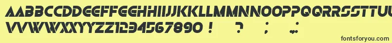 Czcionka Olga BlackItalic – czarne czcionki na żółtym tle