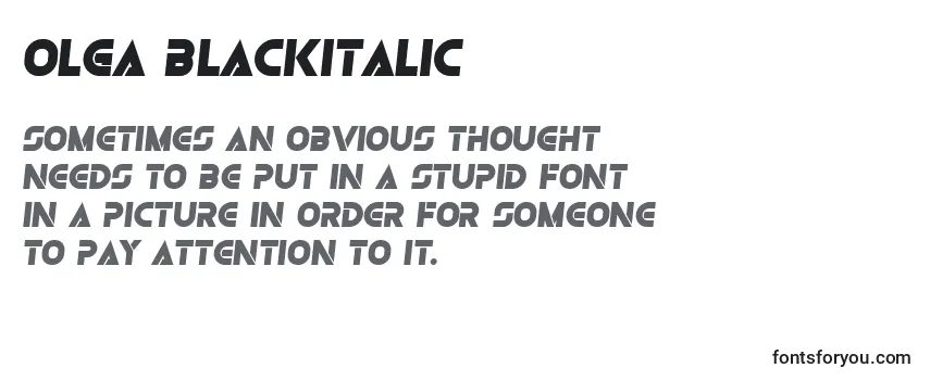 Review of the Olga BlackItalic Font