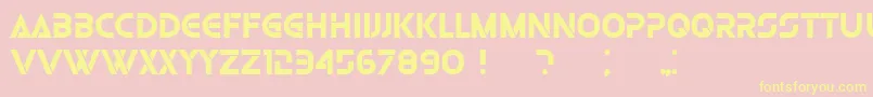 Fonte Olga Bold – fontes amarelas em um fundo rosa