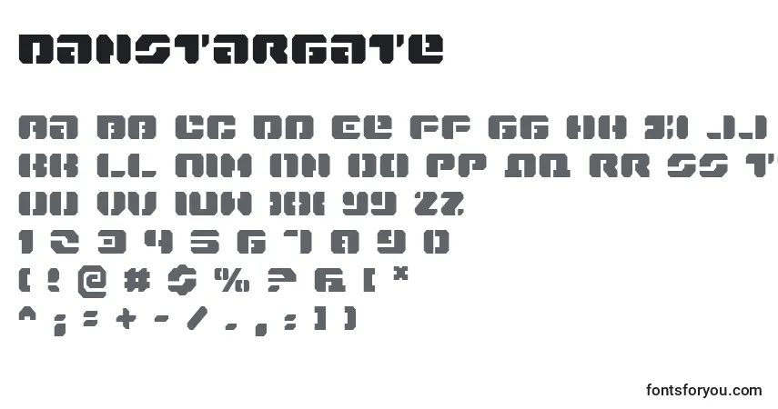 A fonte Danstargate – alfabeto, números, caracteres especiais