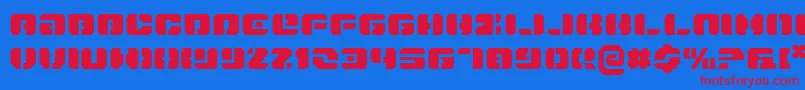 Danstargate Font – Red Fonts on Blue Background