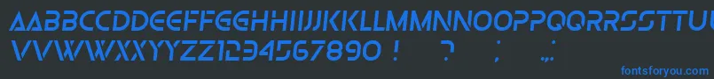 Olga Italic Font – Blue Fonts on Black Background