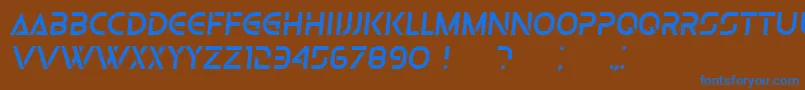 フォントOlga Italic – 茶色の背景に青い文字