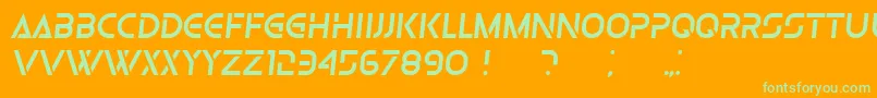 Olga Italic Font – Green Fonts on Orange Background