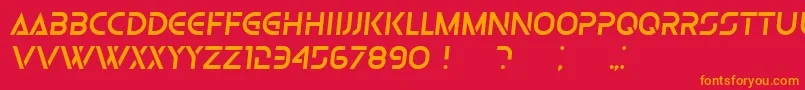 Czcionka Olga Italic – pomarańczowe czcionki na czerwonym tle