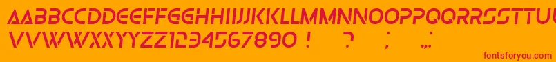 Olga Italic Font – Red Fonts on Orange Background