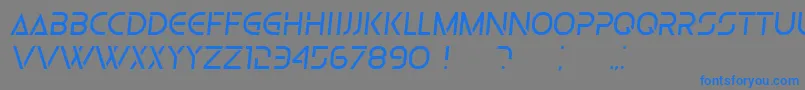 フォントOlga LightItalic – 灰色の背景に青い文字