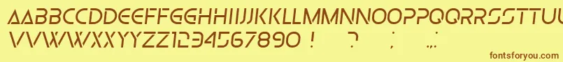 Czcionka Olga LightItalic – brązowe czcionki na żółtym tle