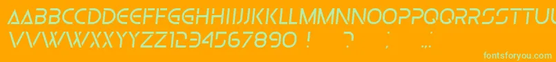 Olga LightItalic Font – Green Fonts on Orange Background