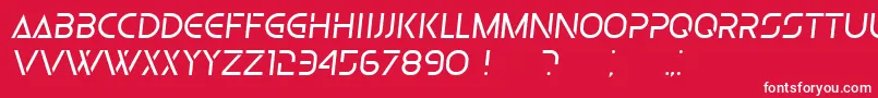 Olga LightItalic-Schriftart – Weiße Schriften auf rotem Hintergrund