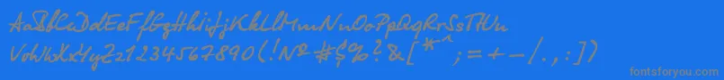 フォントOlga – 青い背景に灰色の文字