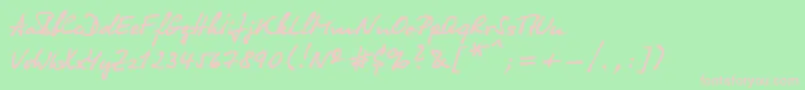 Olga Font – Pink Fonts on Green Background